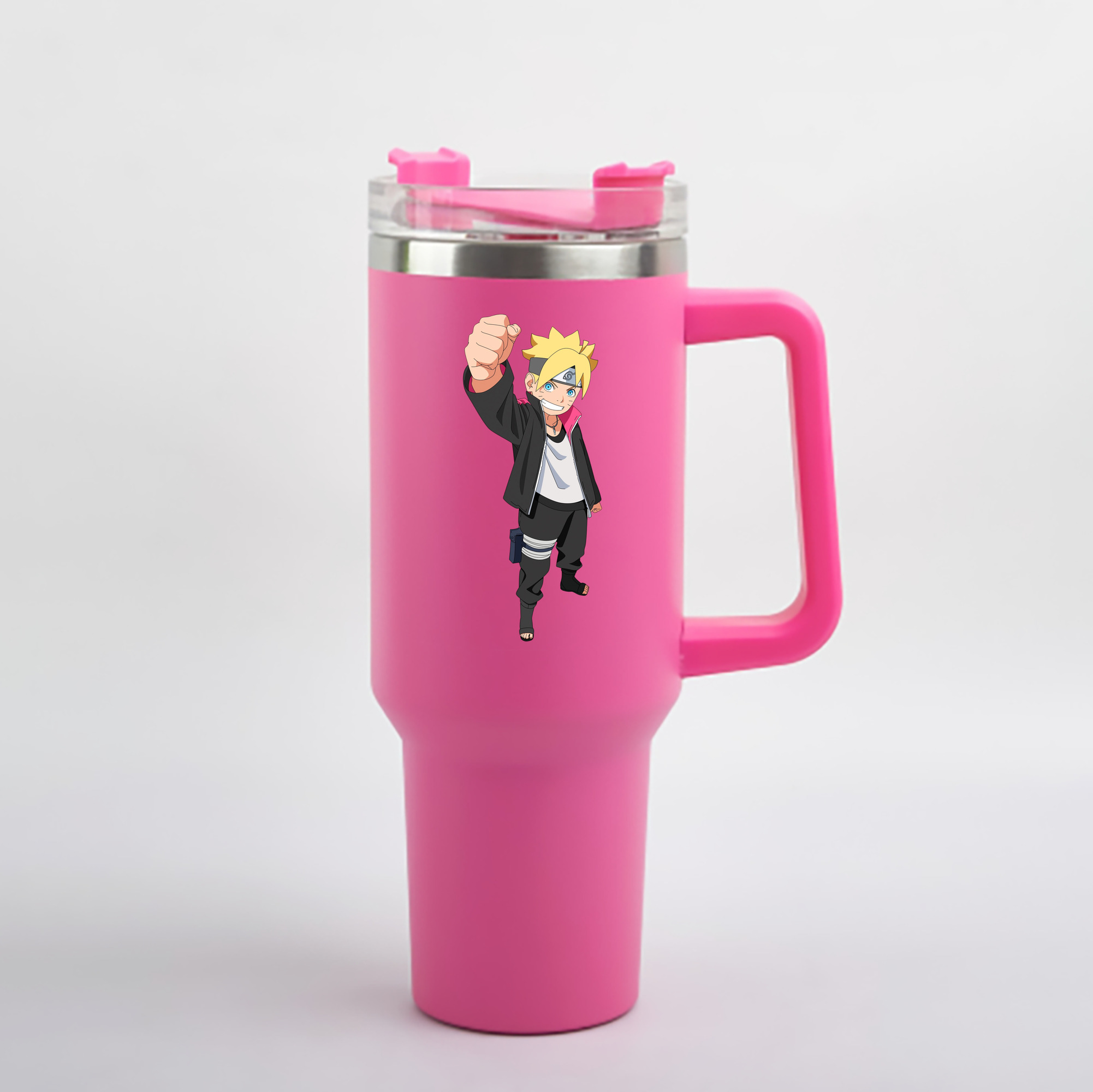 （画像用） NARUTO -ナルト- うずまき ボルト Uzumaki Boruto 1200mL車用タンブラー - クリスタルステッカー（プラスチックストロー付き）